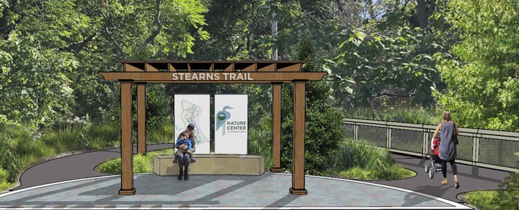 Nature Center at Shaker Lakes - Stearns Trail Reconstruction - trrail head rendering